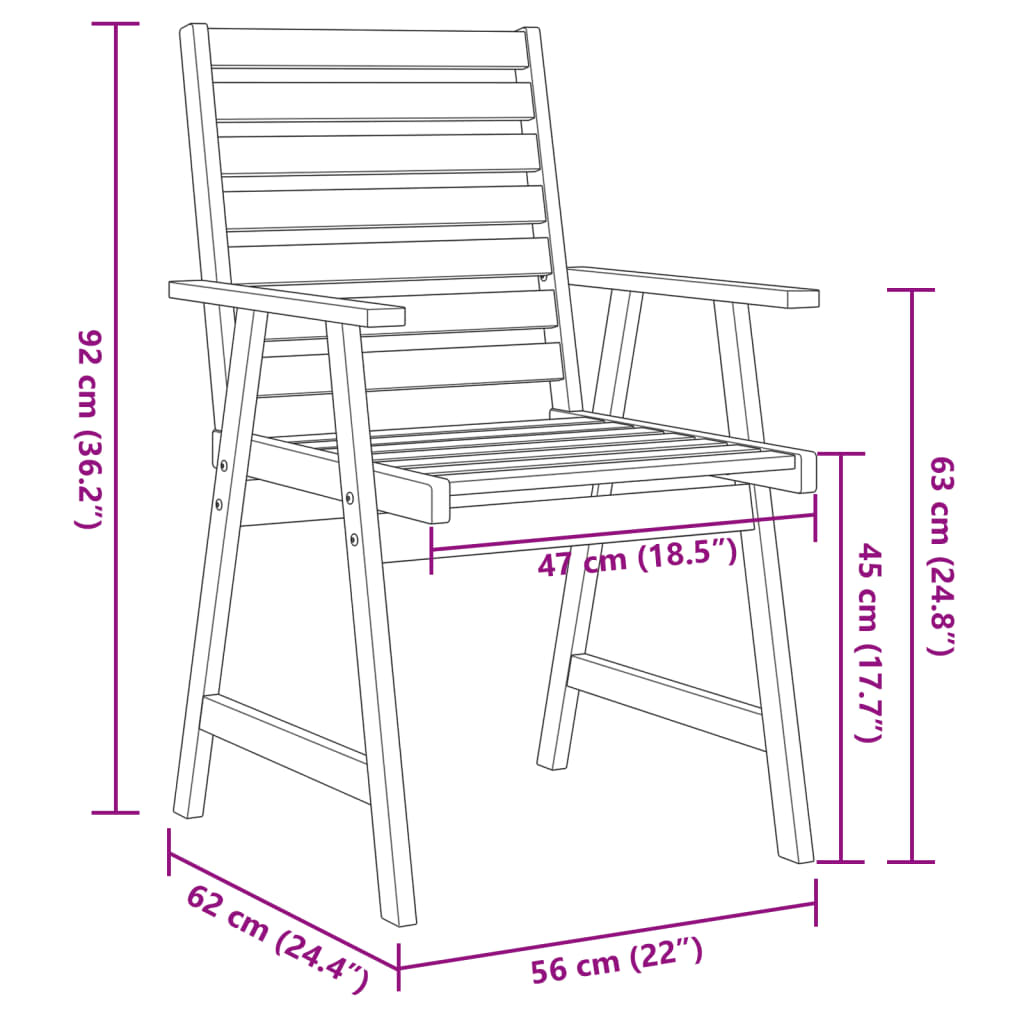 vidaXL Juego de comedor de jardín 3 piezas madera maciza de acacia