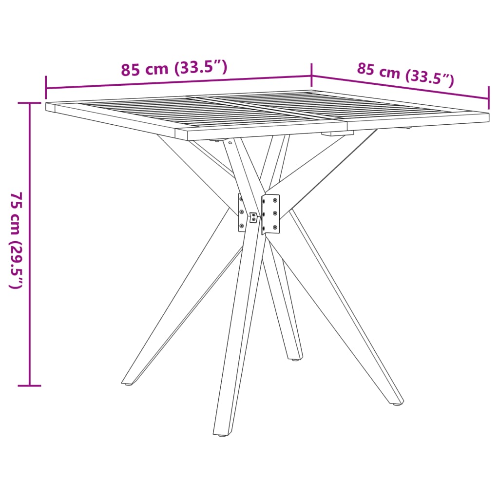 vidaXL Juego de comedor de jardín 3 piezas madera maciza de acacia