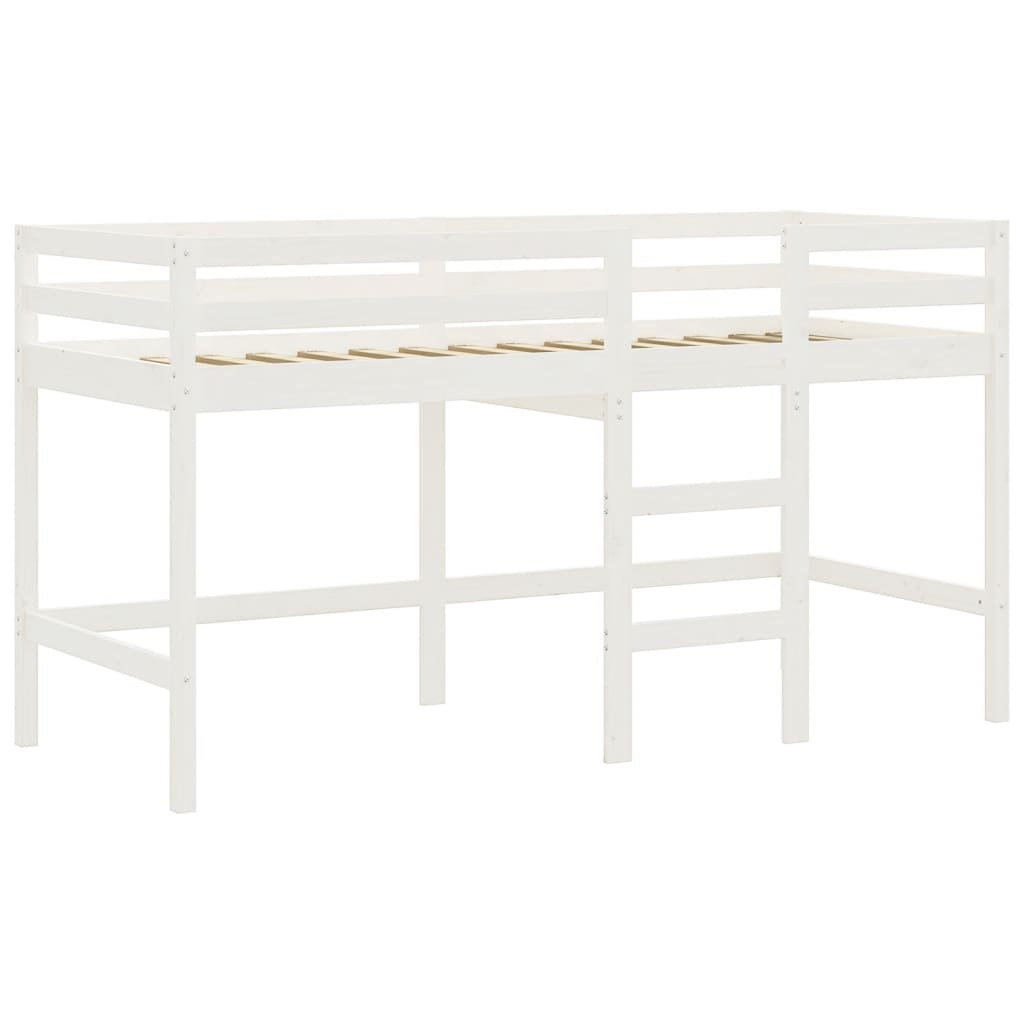 vidaXL Cama alta niños con túnel madera pino blanco negro 90x190 cm