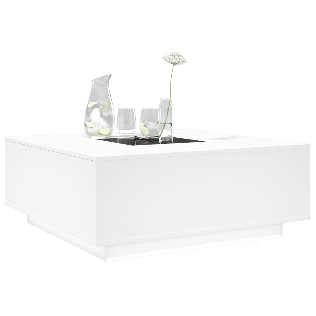 vidaXL Mesa de centro con LED Infinity blanca 100x100x40 cm