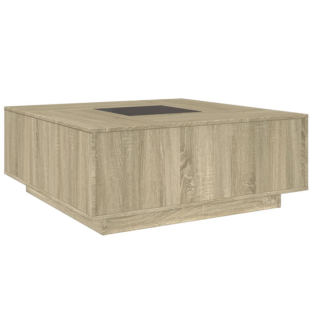 vidaXL Mesa de centro con Infinity LED roble Sonoma 100x100x40 cm