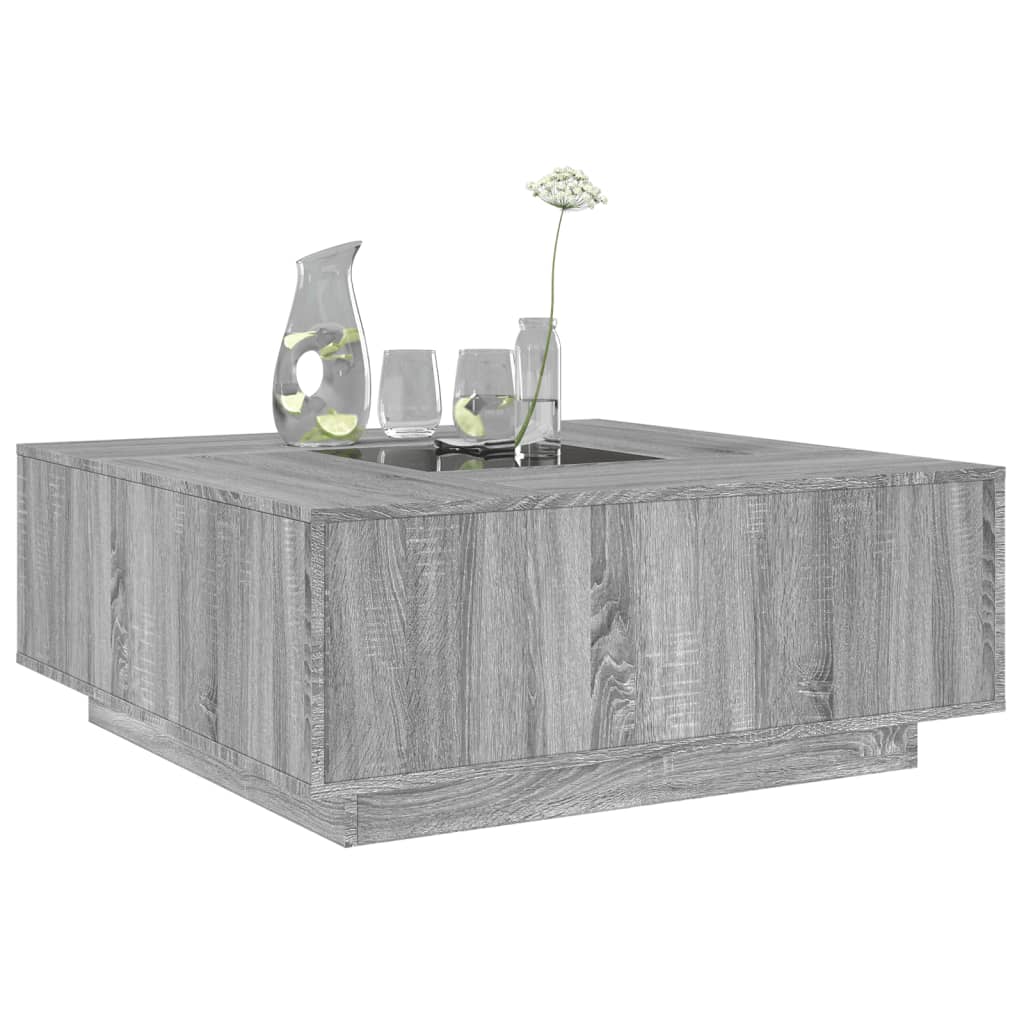 vidaXL Mesa de centro con Infinity LED gris Sonoma 100x100x40 cm