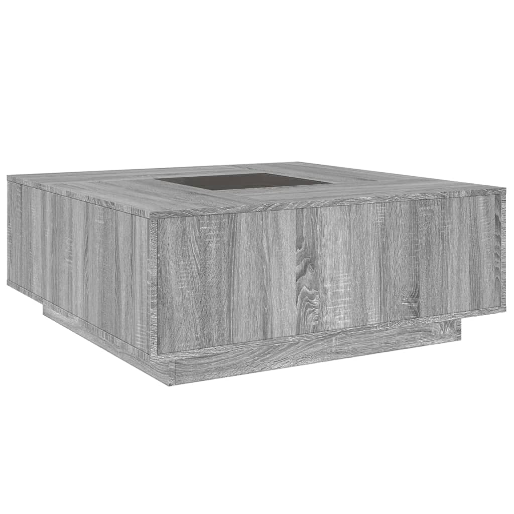 vidaXL Mesa de centro con Infinity LED gris Sonoma 100x100x40 cm