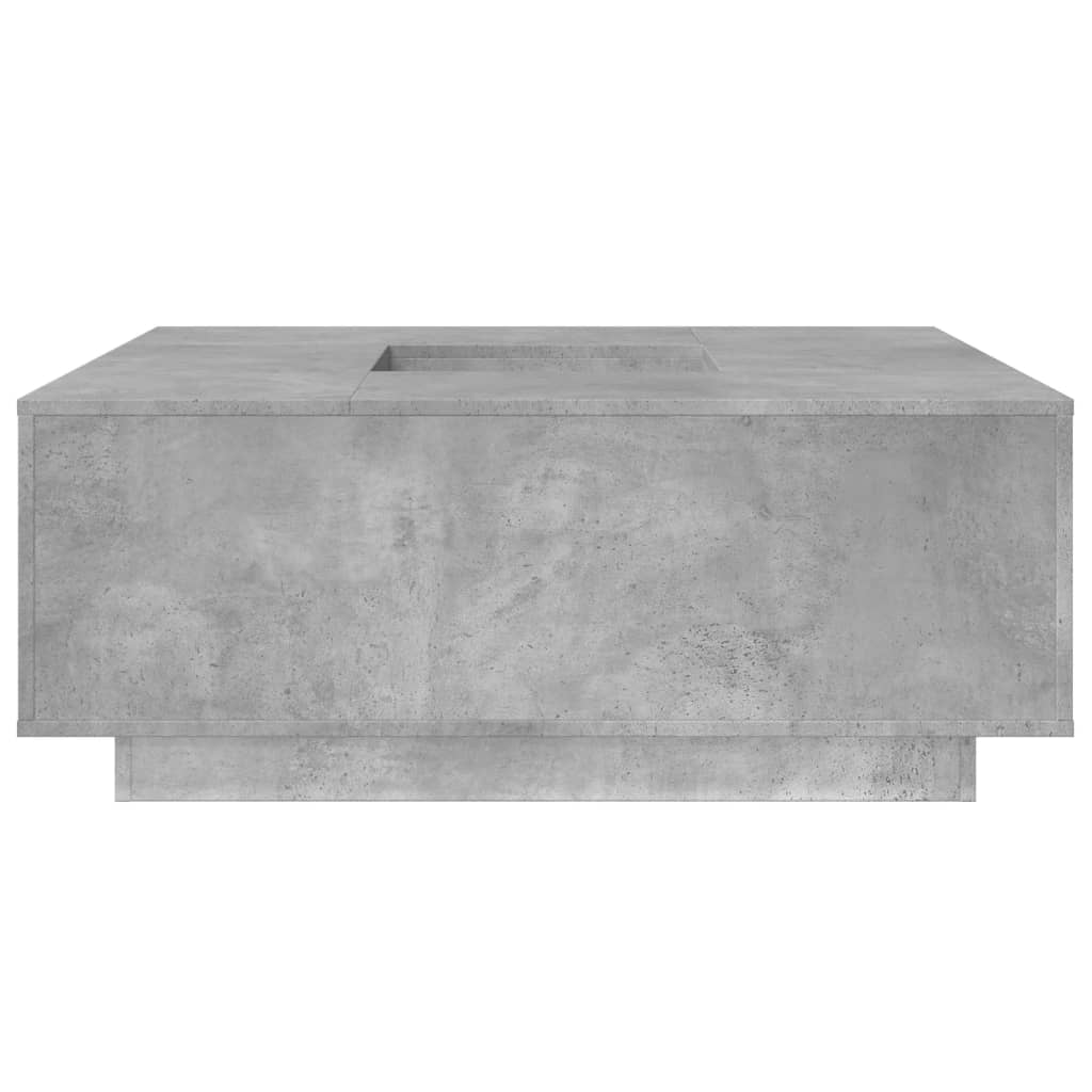 vidaXL Mesa de centro madera ingeniería gris hormigón 100x100x40 cm