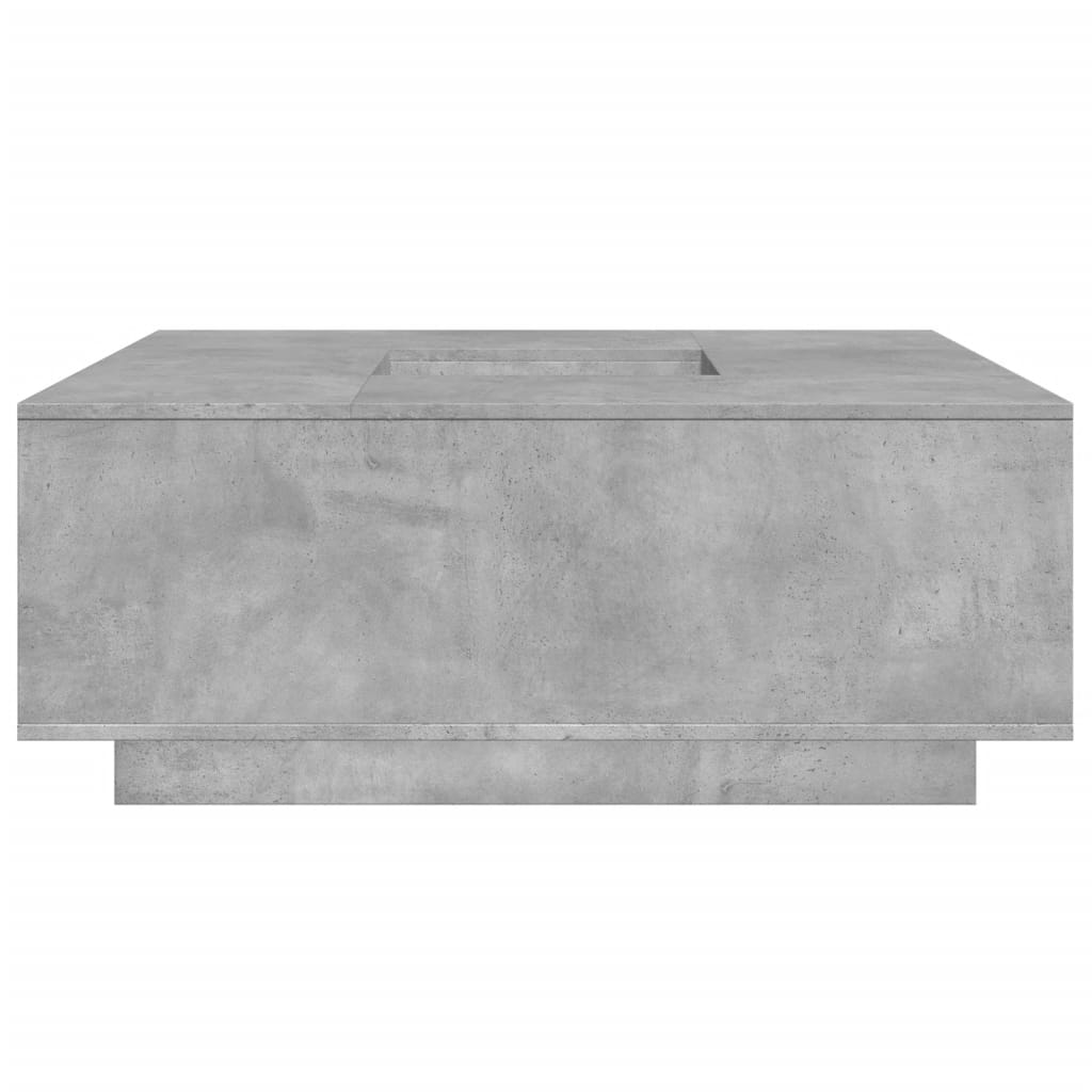 vidaXL Mesa de centro madera ingeniería gris hormigón 100x100x40 cm