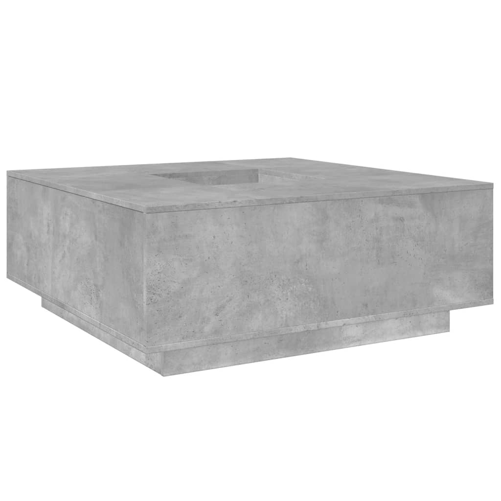 vidaXL Mesa de centro madera ingeniería gris hormigón 100x100x40 cm