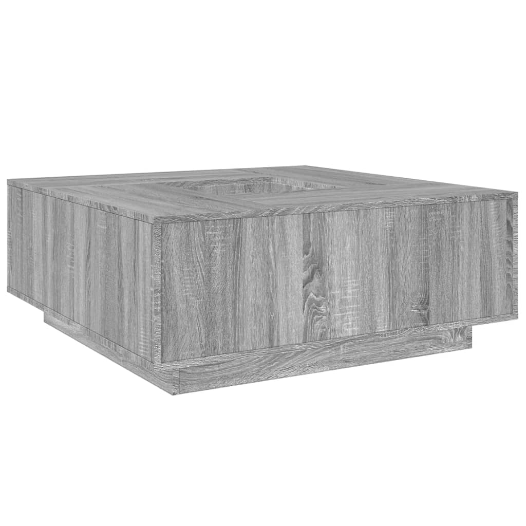 vidaXL Mesa de centro madera de ingeniería gris Sonoma 100x100x40 cm