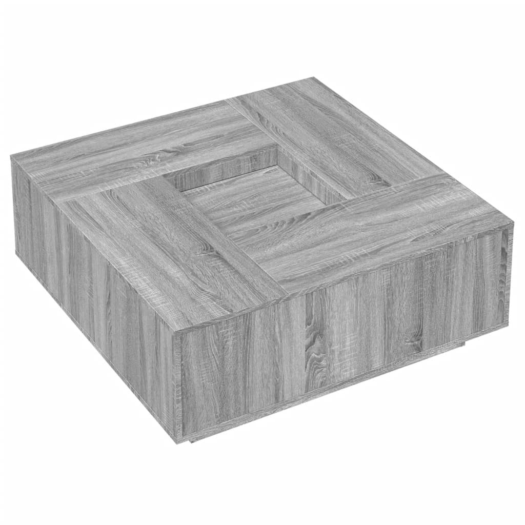 vidaXL Mesa de centro madera de ingeniería gris Sonoma 100x100x40 cm