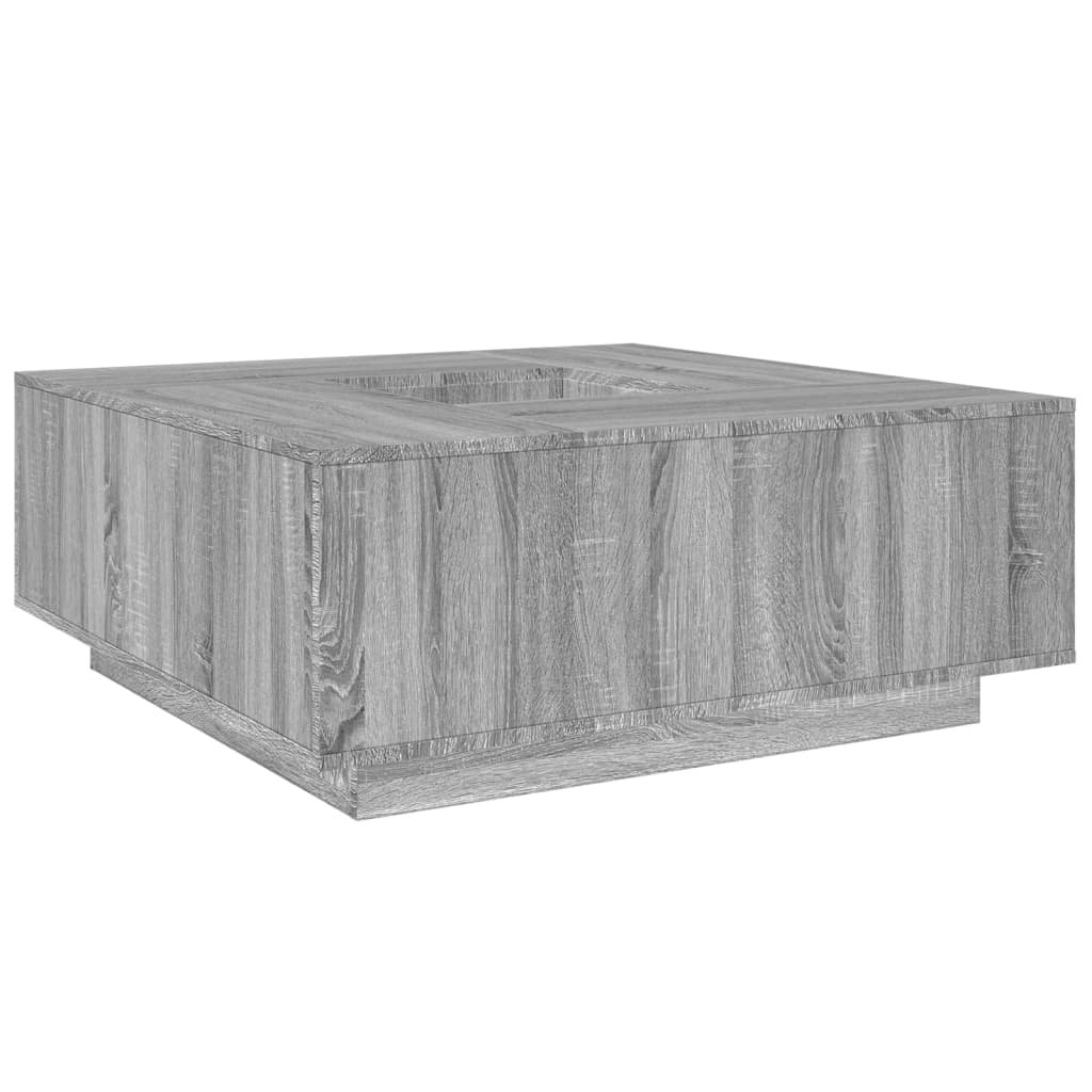 vidaXL Mesa de centro madera de ingeniería gris Sonoma 100x100x40 cm