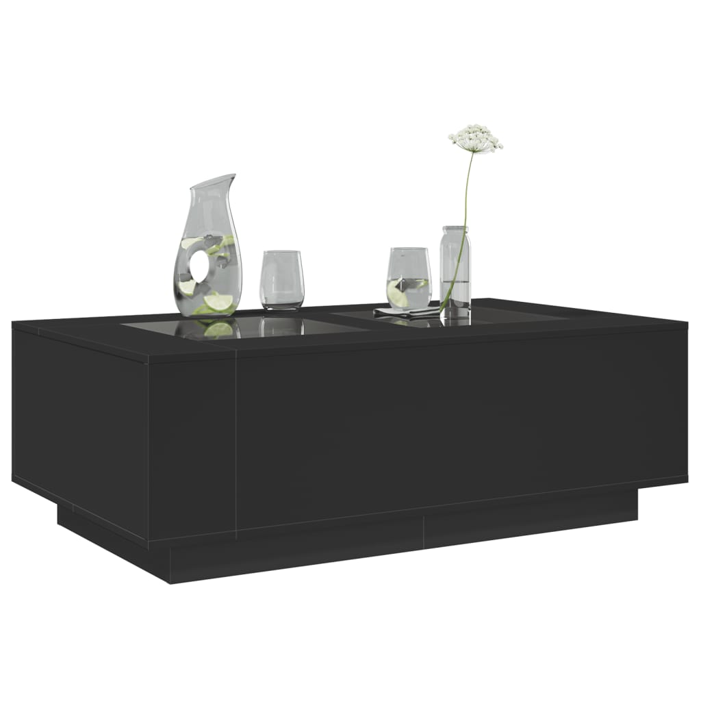 vidaXL Mesa de centro con LED Infinity negra 116x69x40 cm