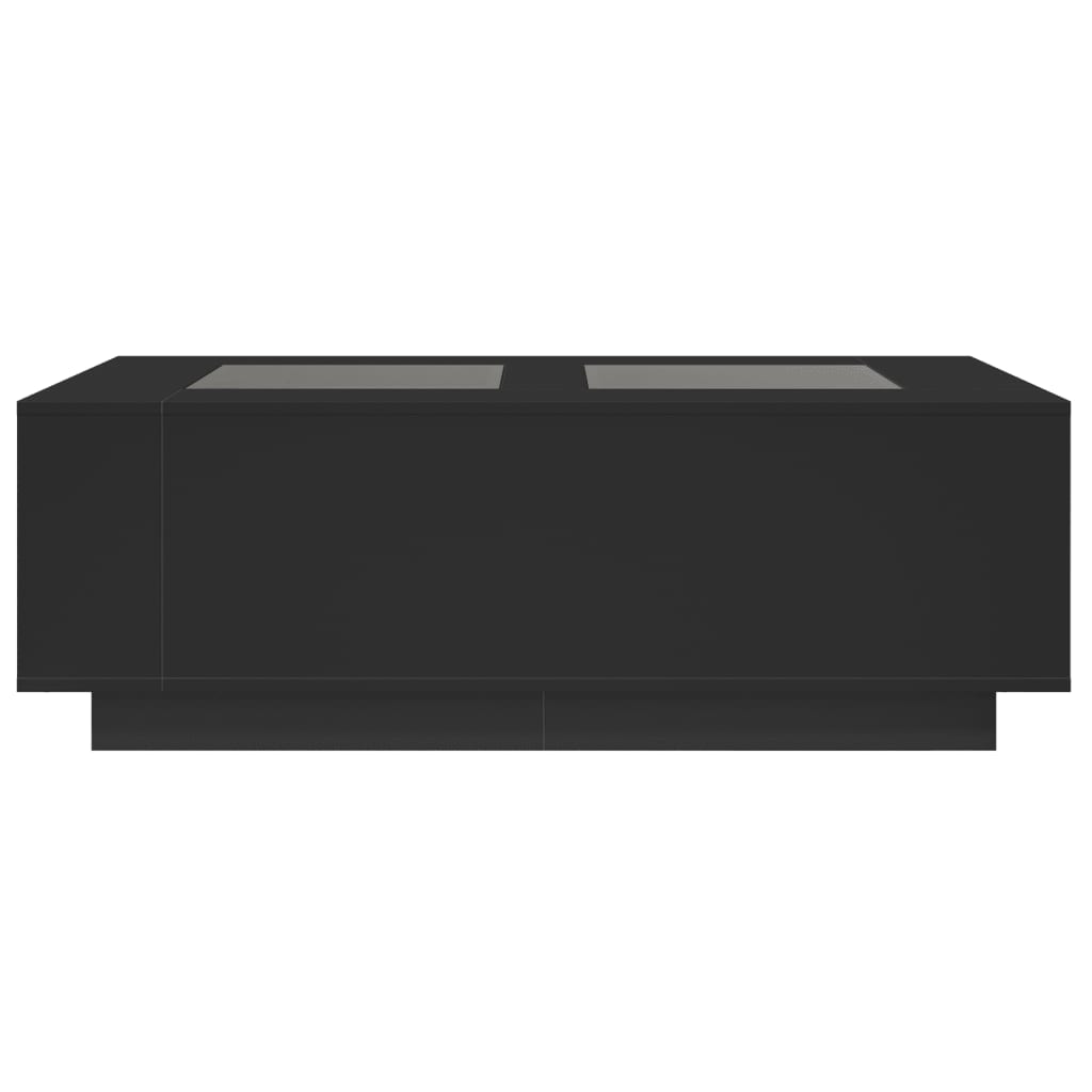 vidaXL Mesa de centro con LED Infinity negra 116x69x40 cm