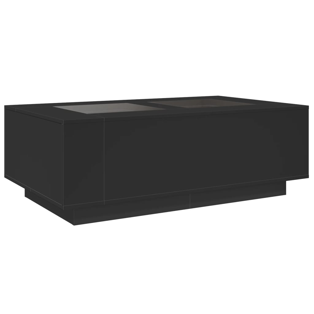 vidaXL Mesa de centro con LED Infinity negra 116x69x40 cm