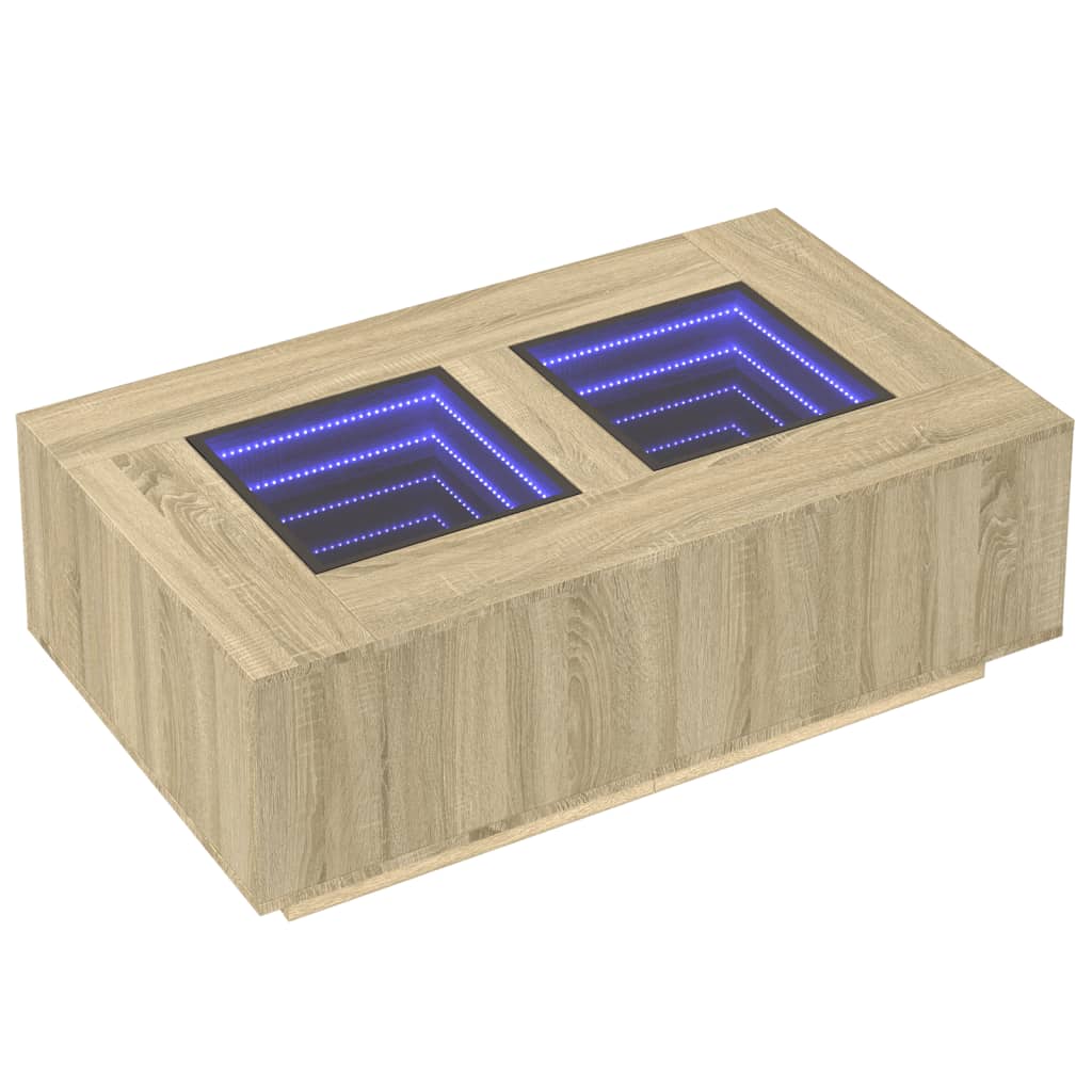 vidaXL Mesa de centro con Infinity LED roble Sonoma 116x69x40 cm