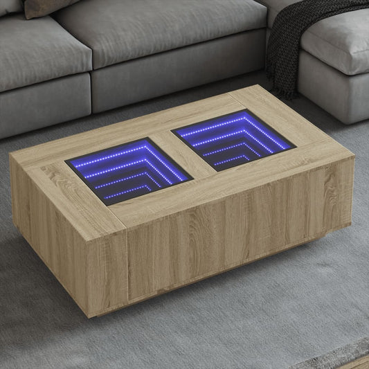 vidaXL Mesa de centro con Infinity LED roble Sonoma 116x69x40 cm