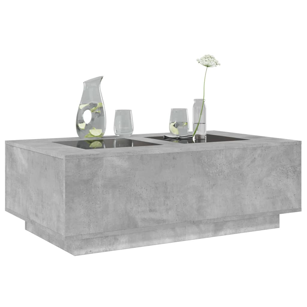 vidaXL Mesa de centro con Infinity LED gris hormigón 116x69x40 cm