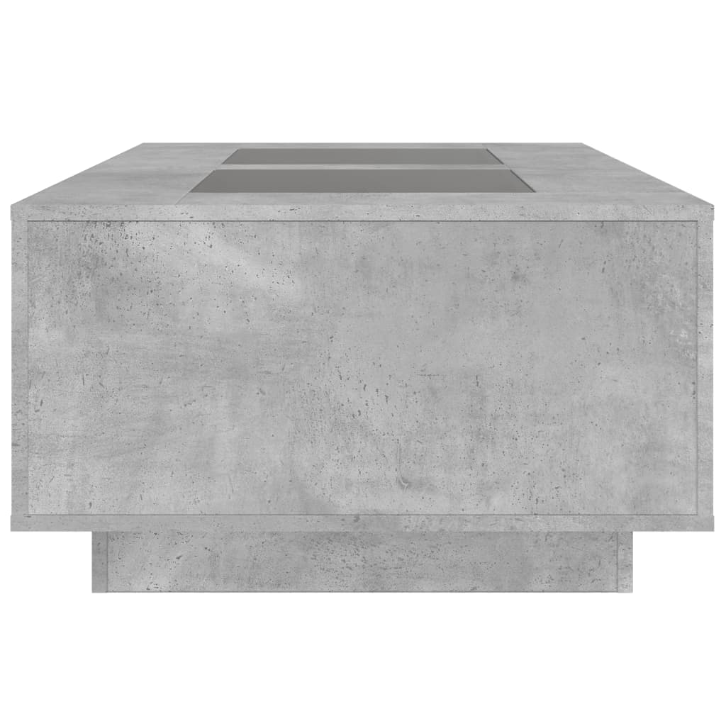 vidaXL Mesa de centro con Infinity LED gris hormigón 116x69x40 cm