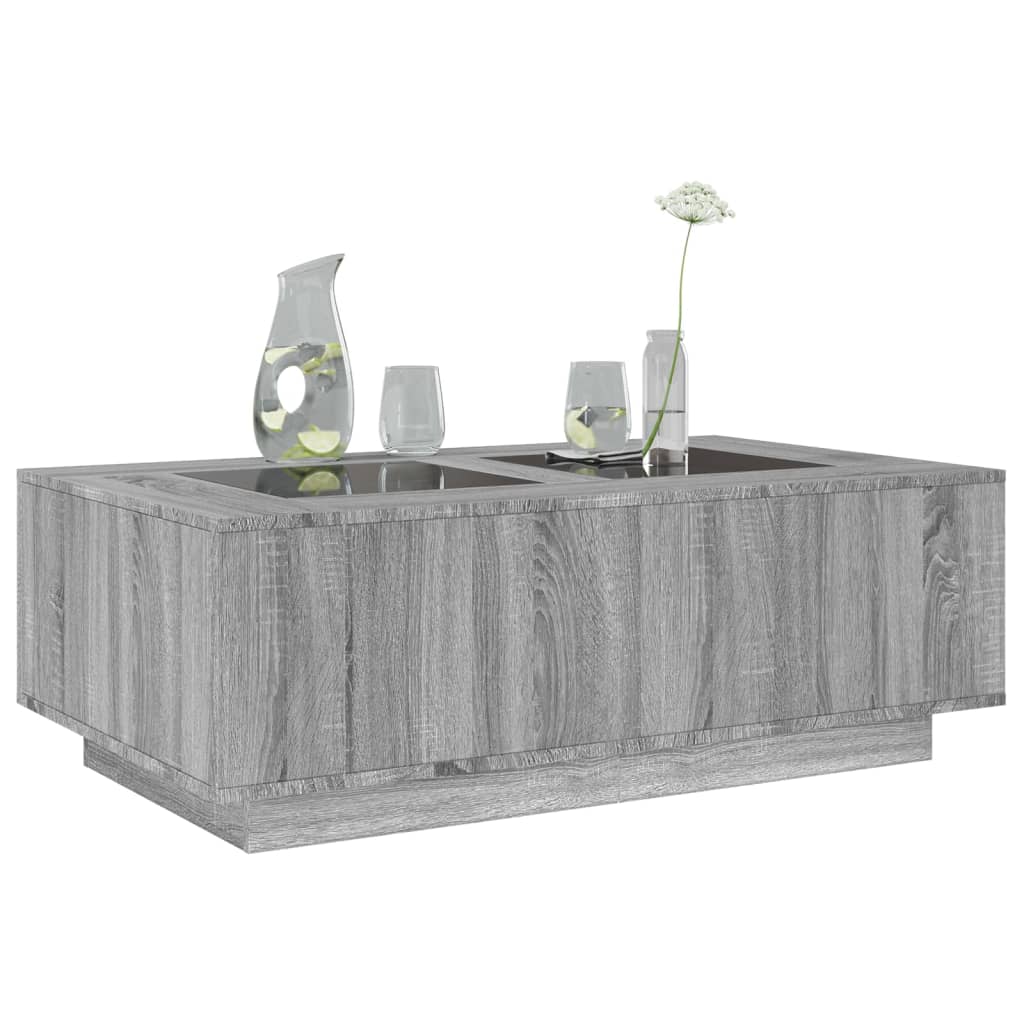 vidaXL Mesa de centro con Infinity LED gris Sonoma 116x69x40 cm