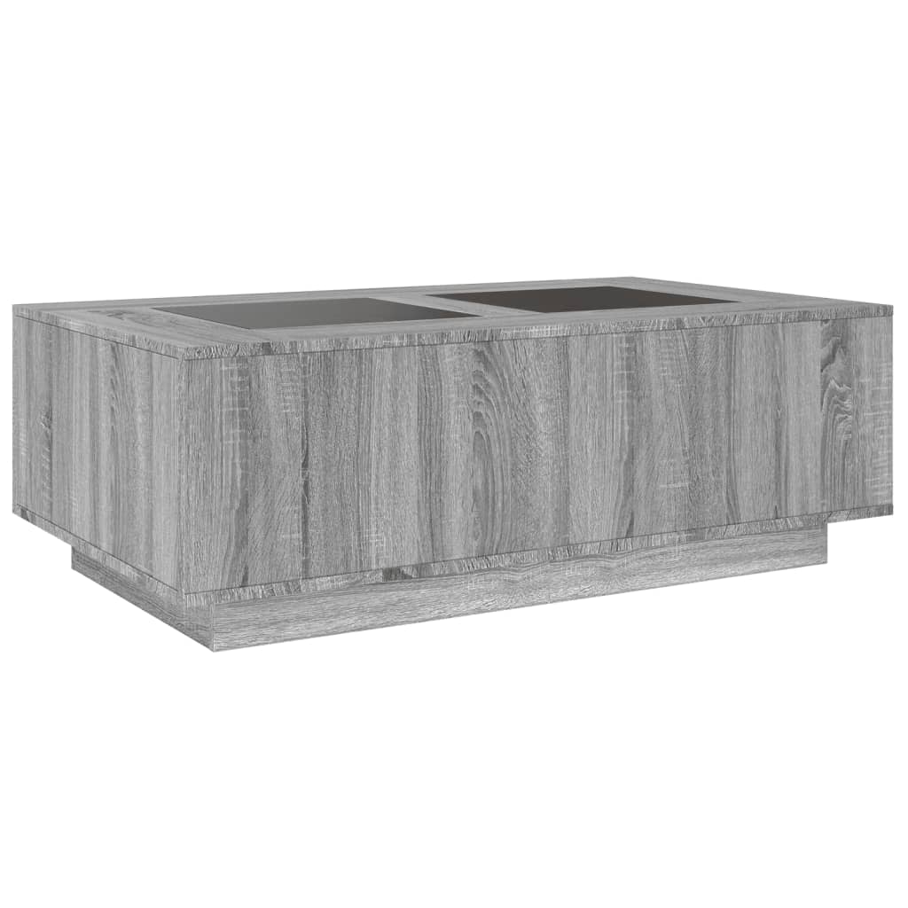 vidaXL Mesa de centro con Infinity LED gris Sonoma 116x69x40 cm