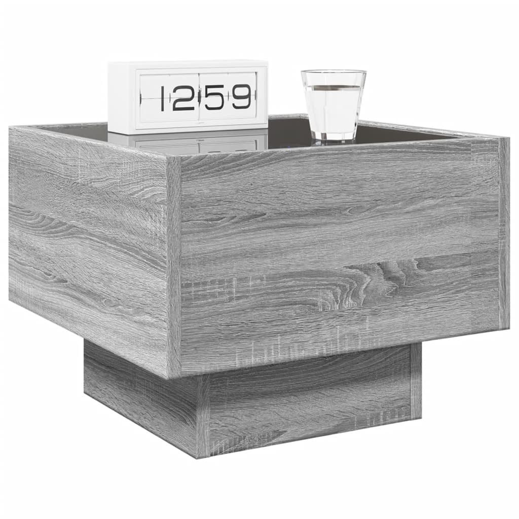 vidaXL Mesa de centro con Infinity LED gris Sonoma 40x40x30 cm