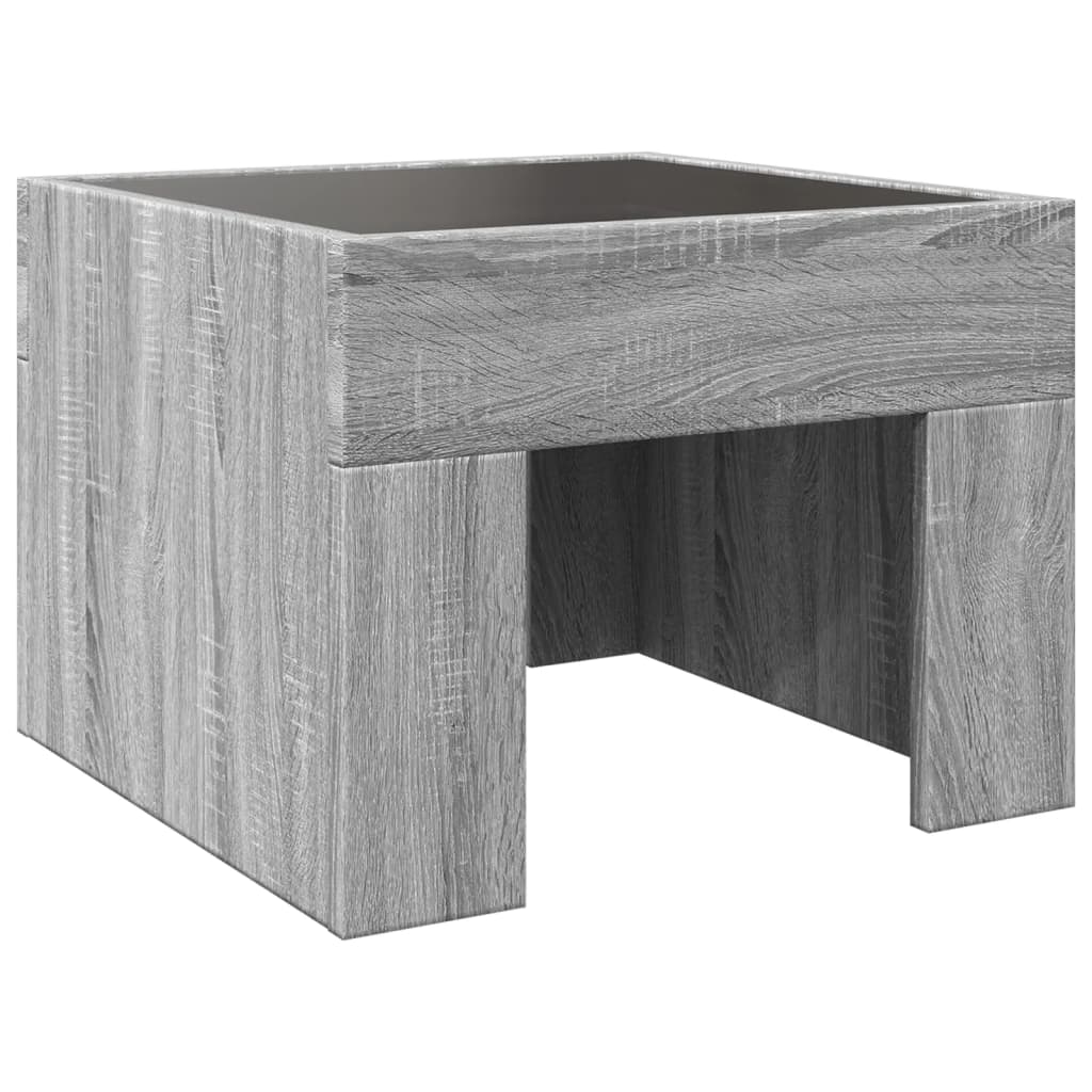 vidaXL Mesa de centro con Infinity LED gris Sonoma 40x40x30 cm