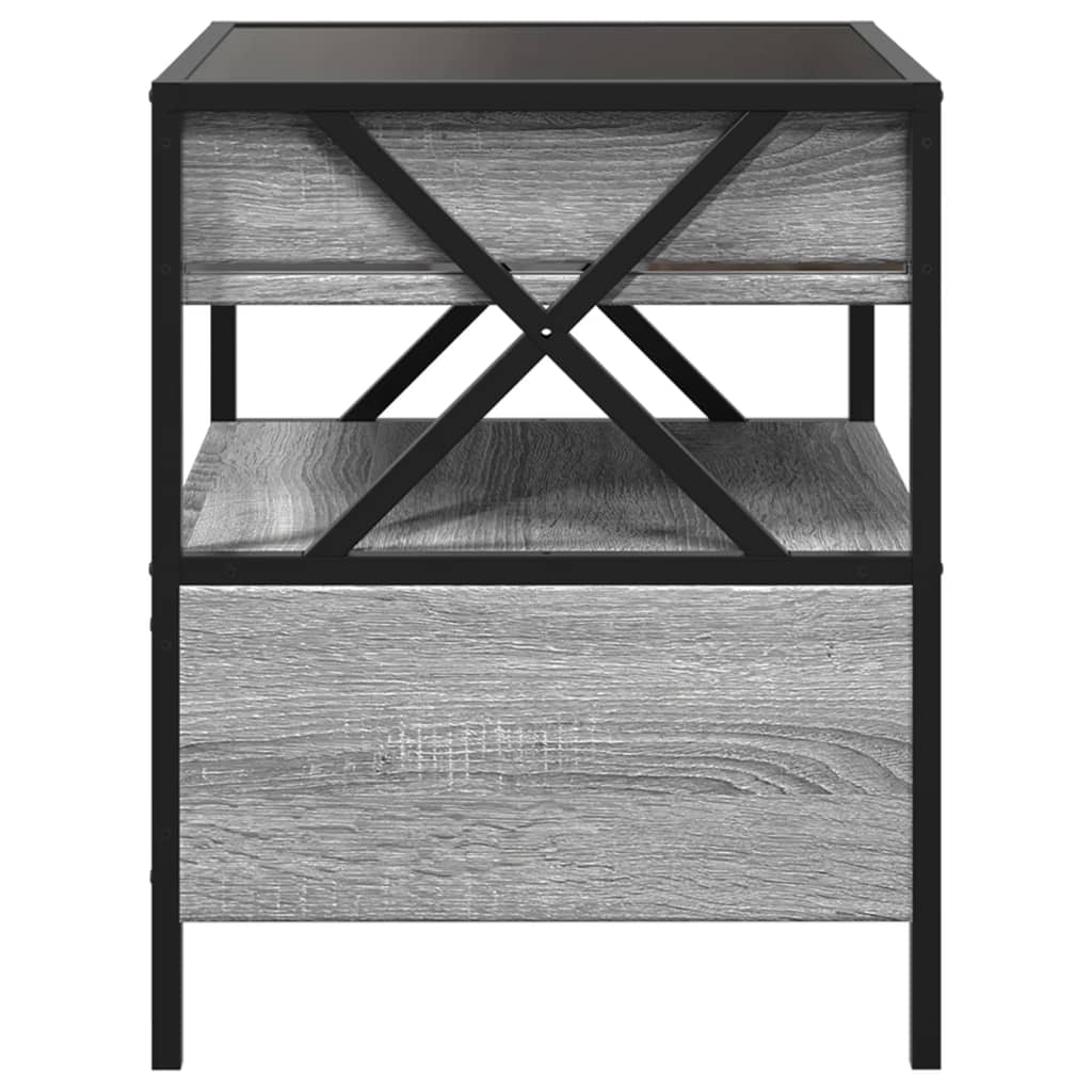 vidaXL Mesa de centro con Infinity LED gris Sonoma 40x40x51 cm