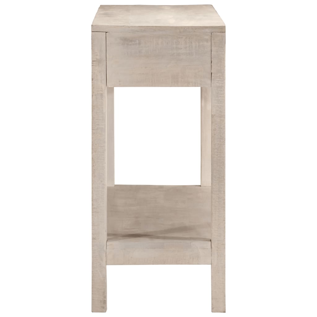 vidaXL Mesa consola madera maciza de mango blanco 110x35x75 cm