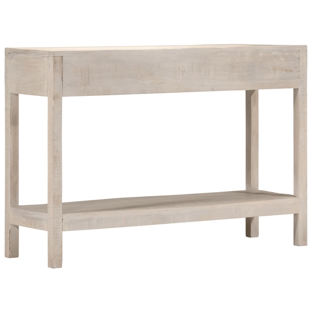 vidaXL Mesa consola madera maciza de mango blanco 110x35x75 cm