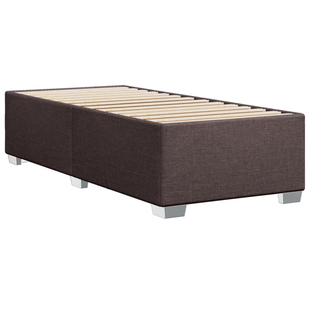 vidaXL Estructura de cama sin colchón tela marrón oscuro 80x200 cm