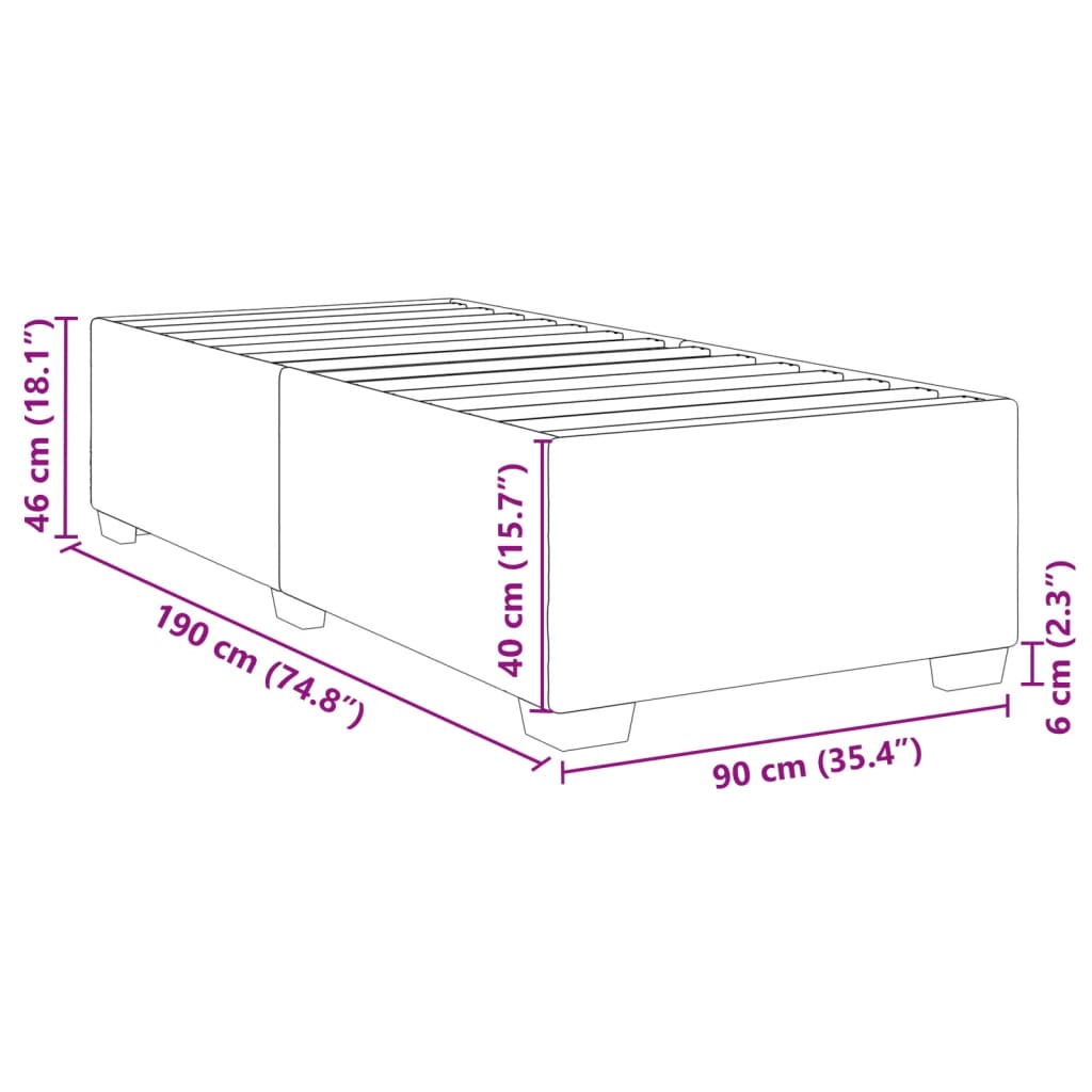 vidaXL Estructura de cama sin colchón tela gris claro 90x190 cm