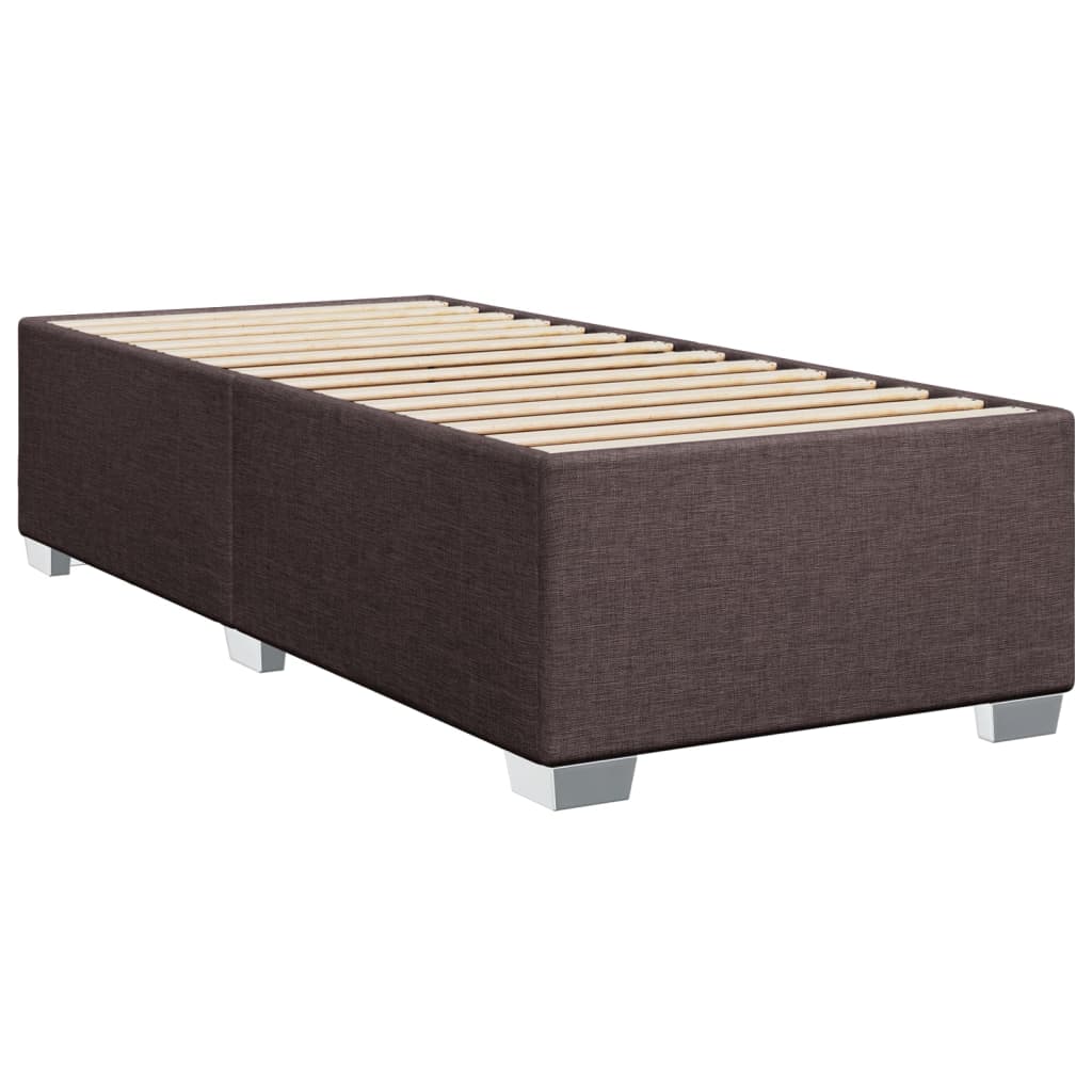 vidaXL Estructura de cama sin colchón tela marrón oscuro 90x200 cm