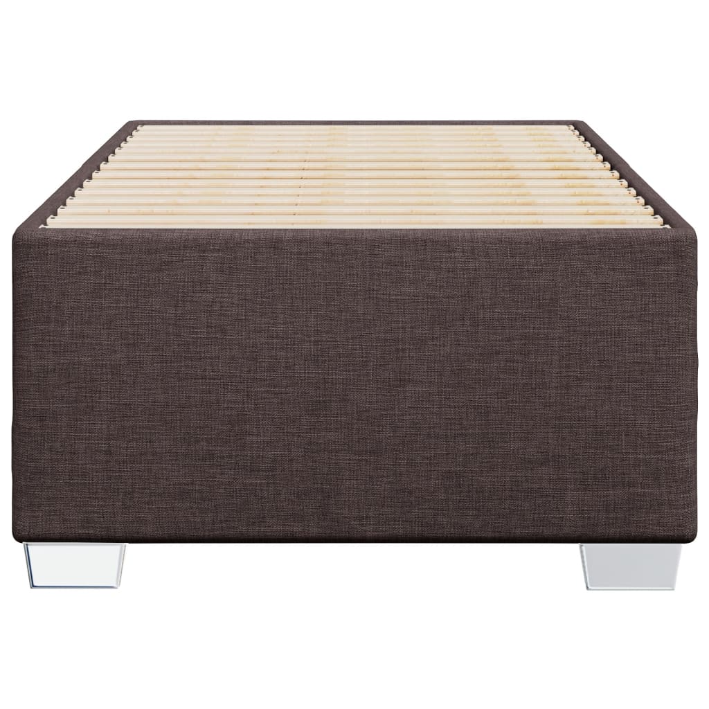 vidaXL Estructura de cama sin colchón tela marrón oscuro 90x200 cm