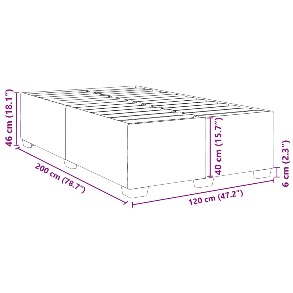 vidaXL Estructura de cama sin colchón tela crema 120x200 cm