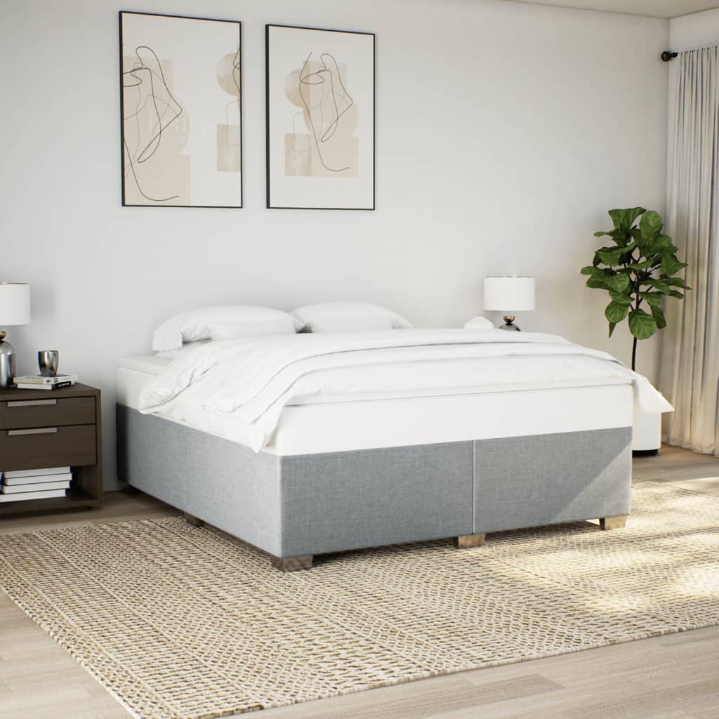 vidaXL Cama sin colchón tela gris claro 180x200 cm