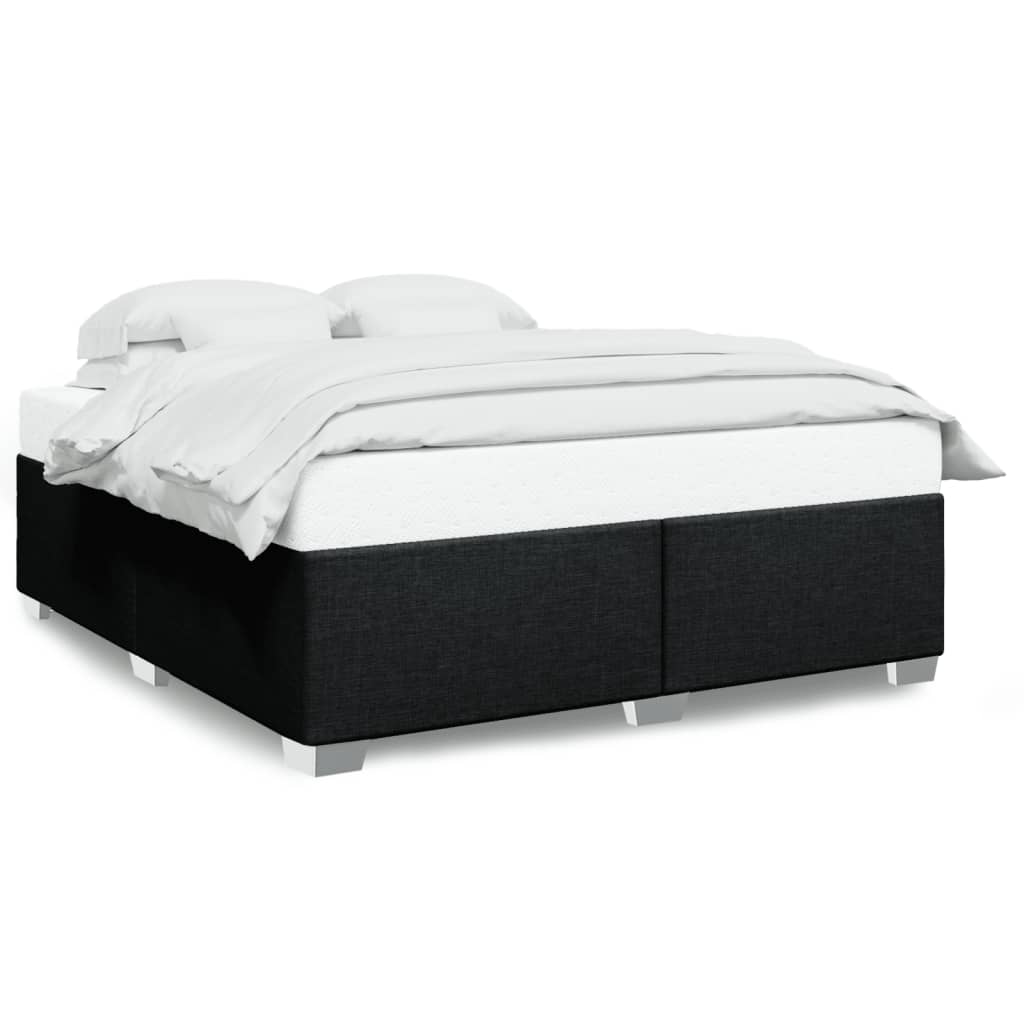 vidaXL Cama sin colchón tela negro 200x200 cm