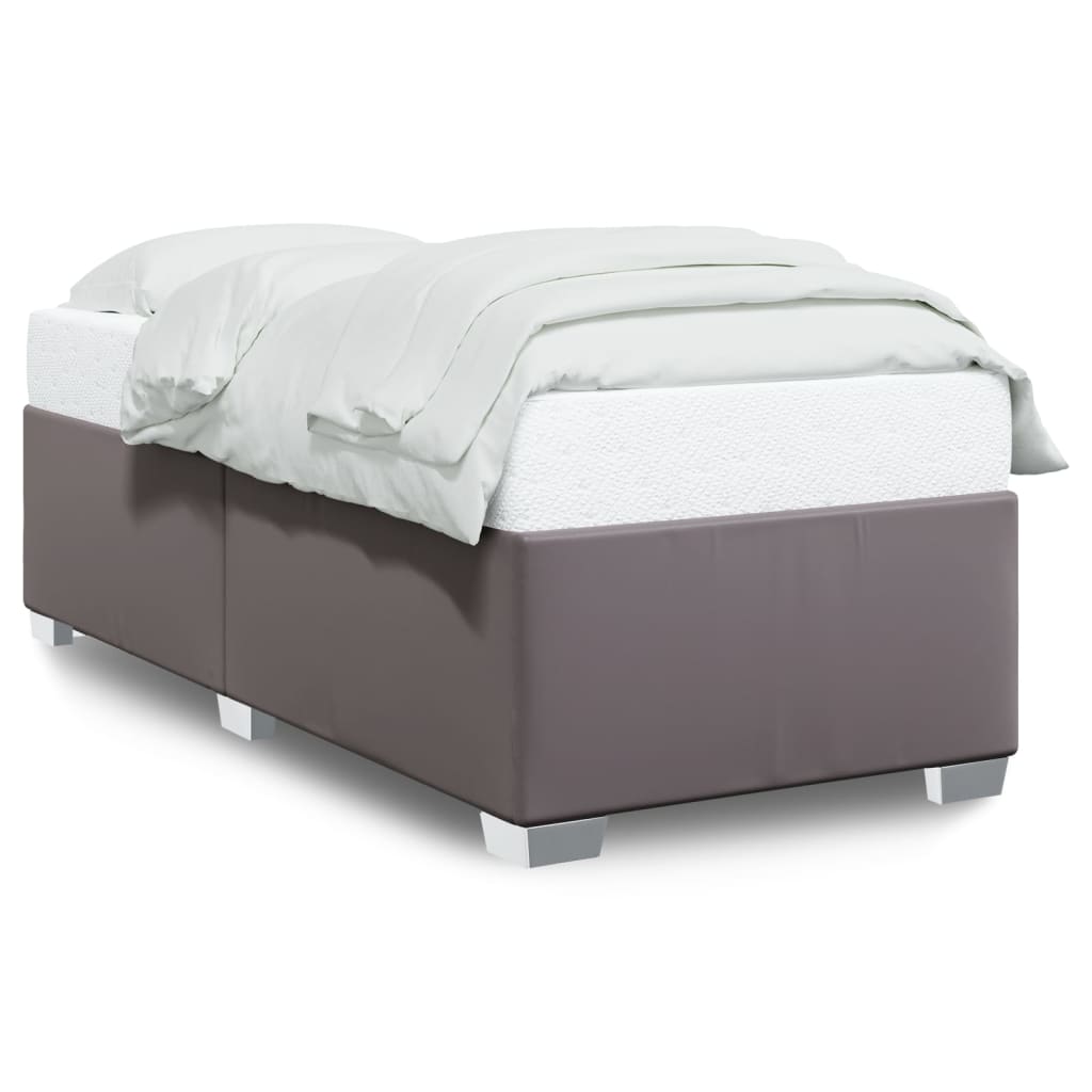 vidaXL Estructura de cama sin colchón cuero sintético gris 80x200 cm