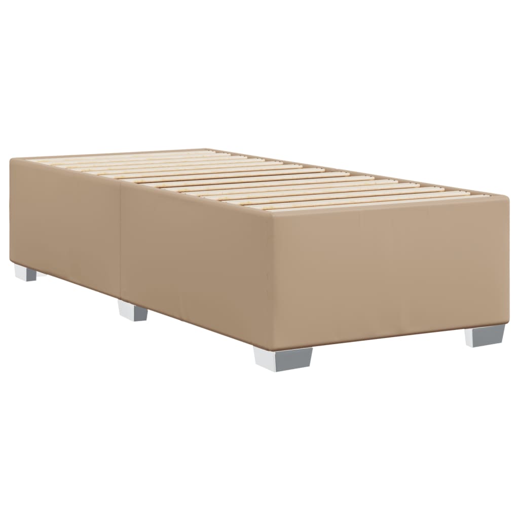 vidaXL Estructura cama sin colchón cuero sintético capuchino 80x200 cm