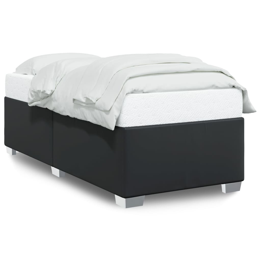 vidaXL Estructura de cama sin colchón cuero sintético negro 90x190 cm