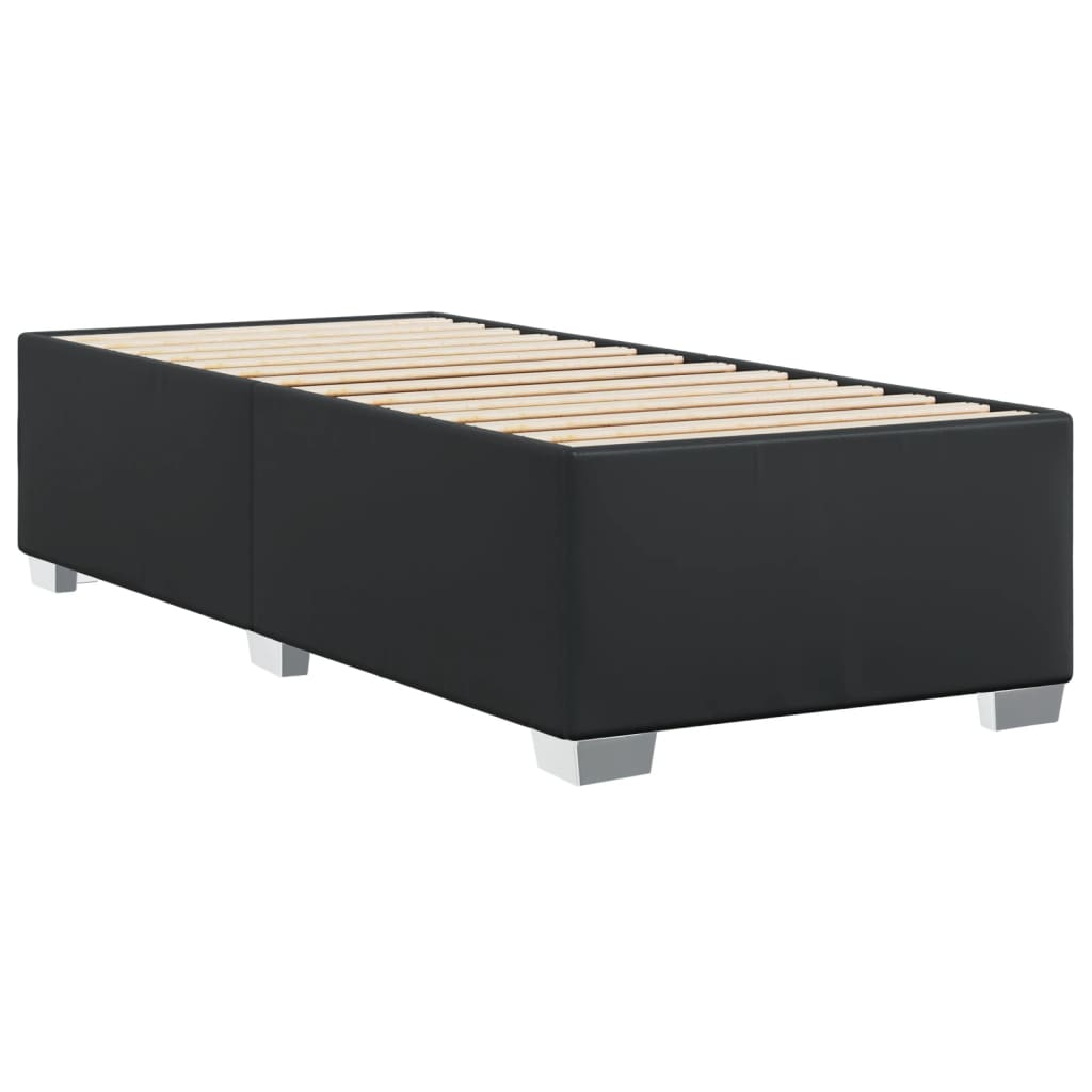 vidaXL Estructura de cama sin colchón cuero sintético negro 90x190 cm