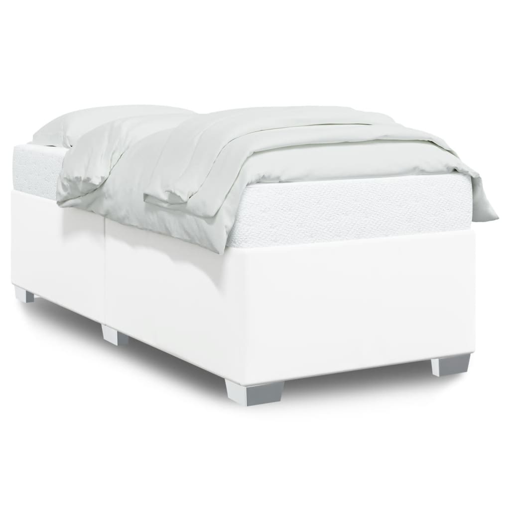 vidaXL Estructura de cama sin colchón cuero sintético blanco 90x190 cm