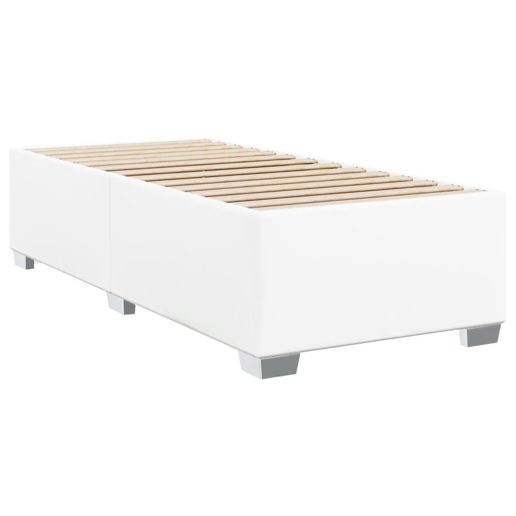 vidaXL Estructura de cama sin colchón cuero sintético blanco 90x190 cm