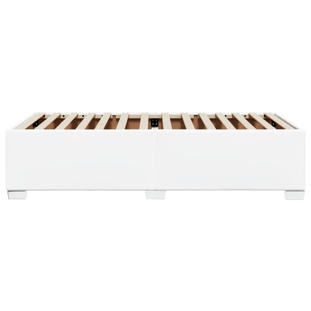 vidaXL Estructura de cama sin colchón cuero sintético blanco 90x190 cm