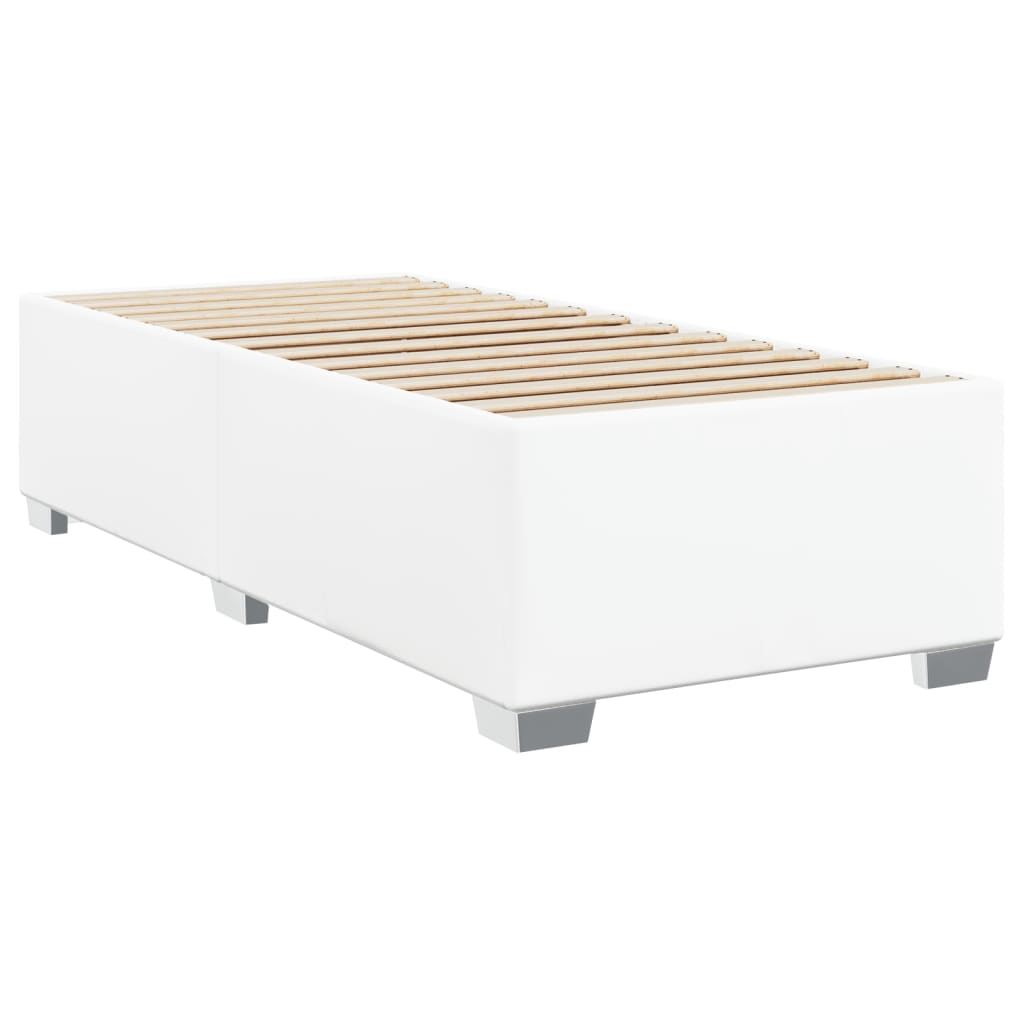 vidaXL Estructura de cama sin colchón cuero sintético blanco 90x200 cm