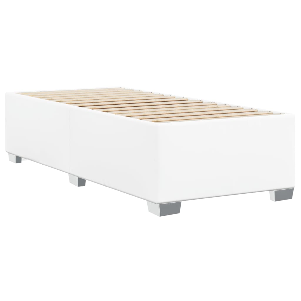 vidaXL Estructura de cama sin colchón cuero sintético blanco 90x200 cm