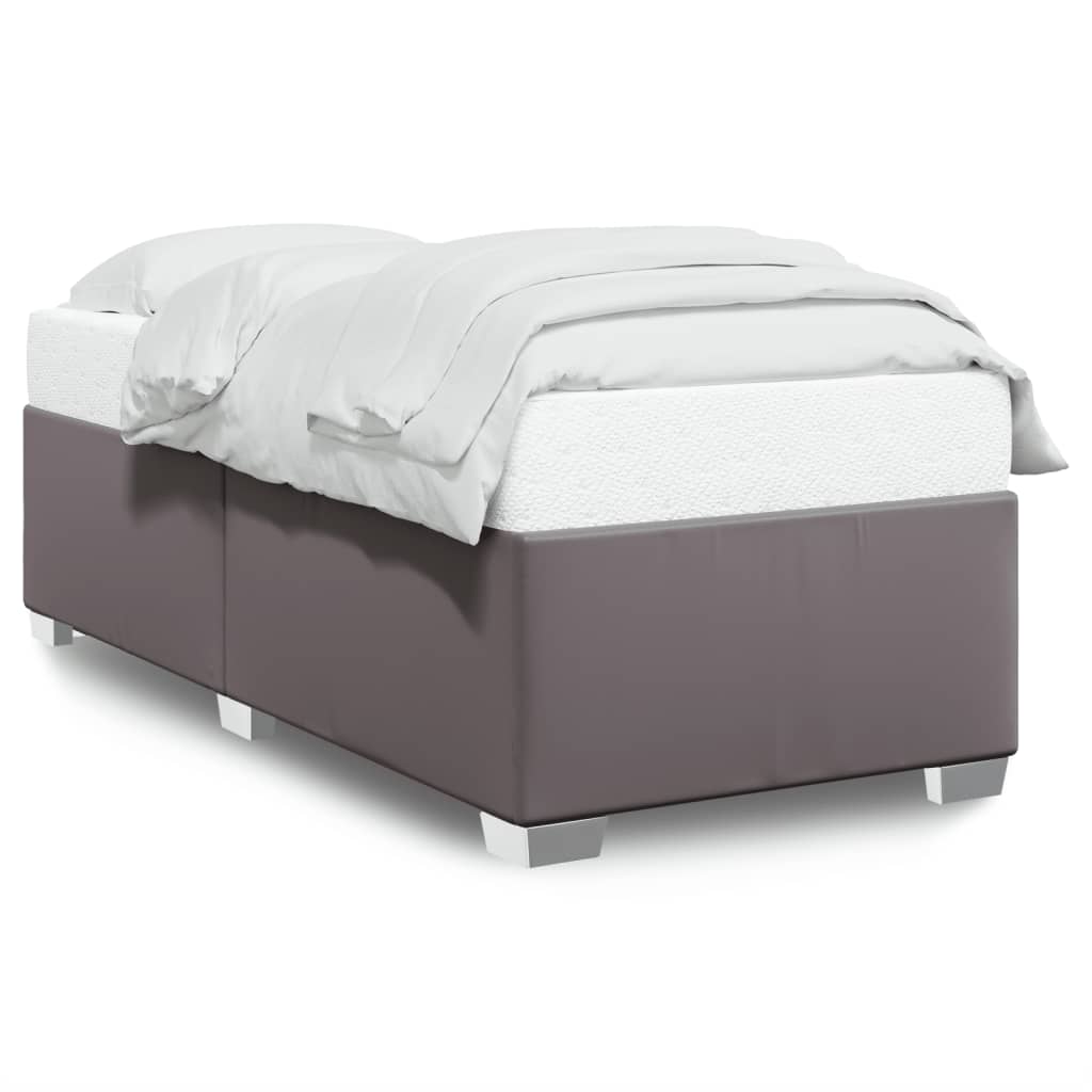 vidaXL Estructura de cama sin colchón cuero sintético gris 90x200 cm