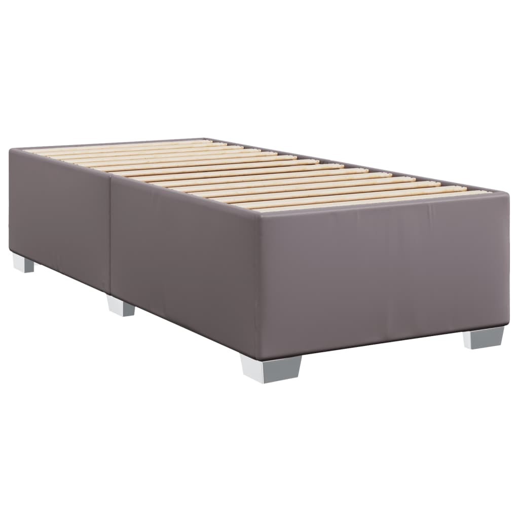 vidaXL Estructura de cama sin colchón cuero sintético gris 90x200 cm