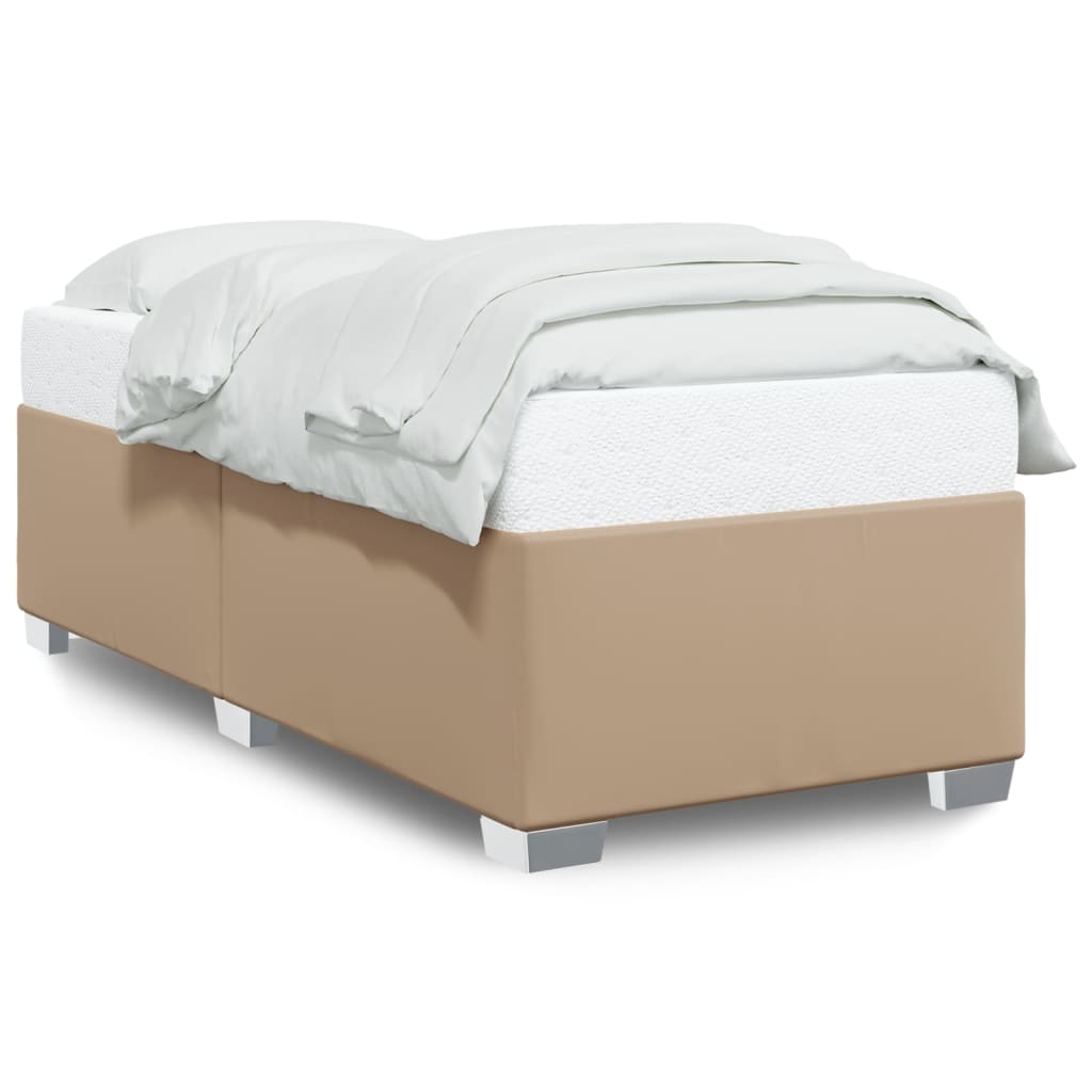 vidaXL Estructura cama sin colchón cuero sintético capuchino 90x200 cm