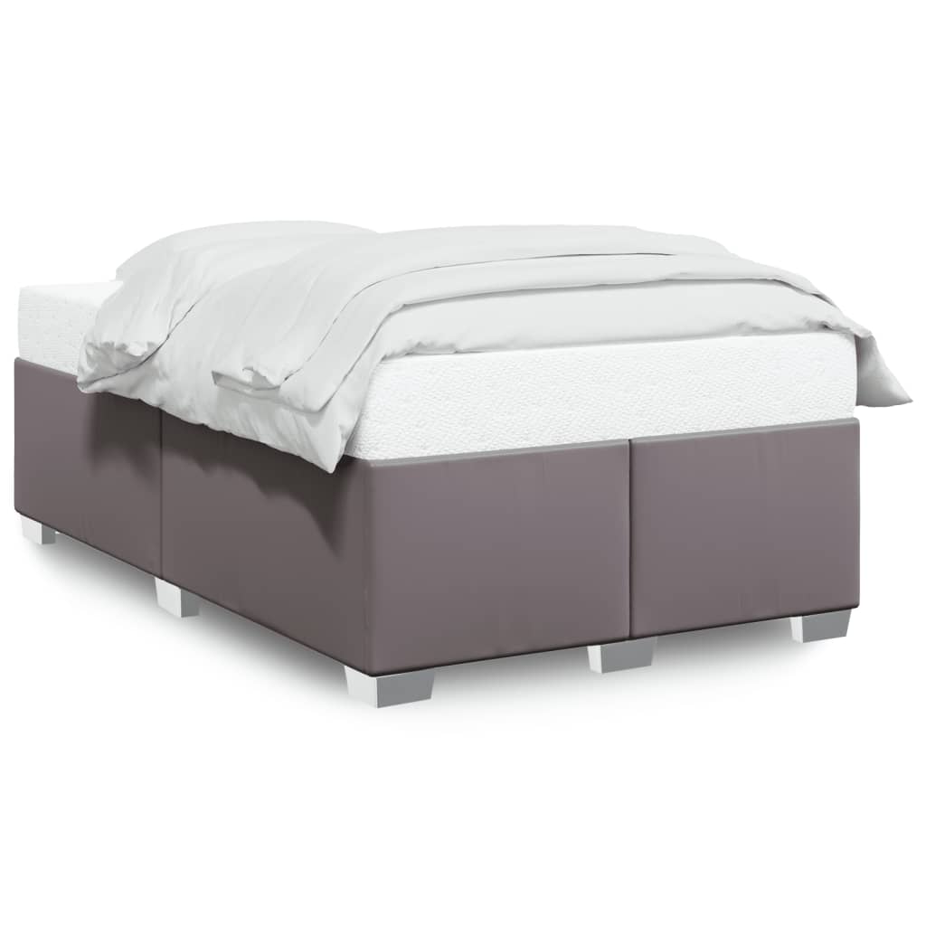 vidaXL Estructura de cama sin colchón cuero sintético gris 120x200 cm