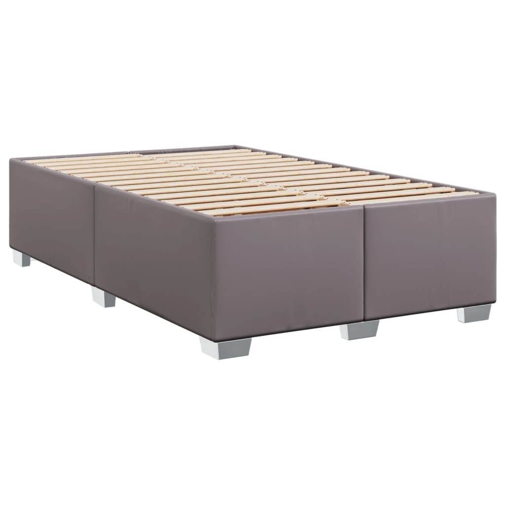 vidaXL Estructura de cama sin colchón cuero sintético gris 120x200 cm