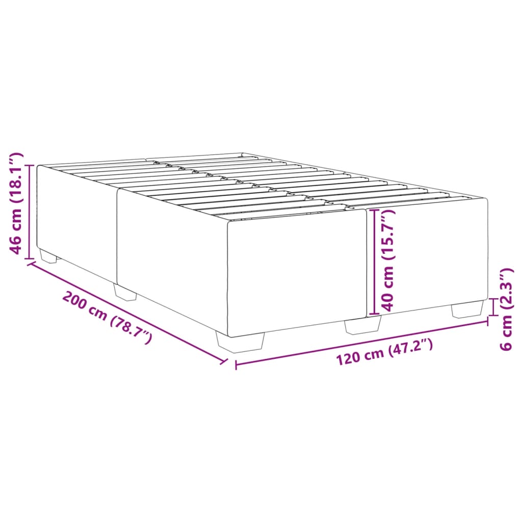 vidaXL Estructura de cama sin colchón cuero sintético gris 120x200 cm