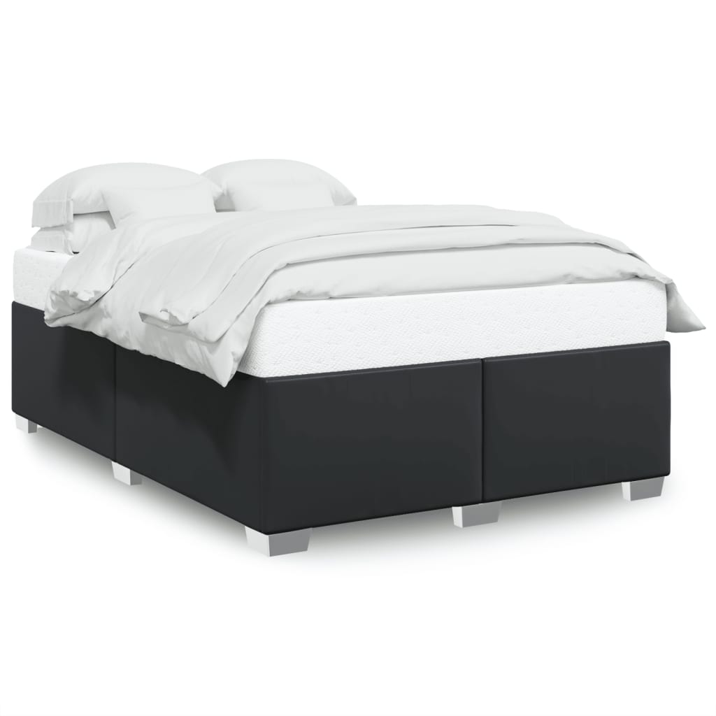 vidaXL Estructura de cama sin colchón cuero sintético negro 140x190 cm